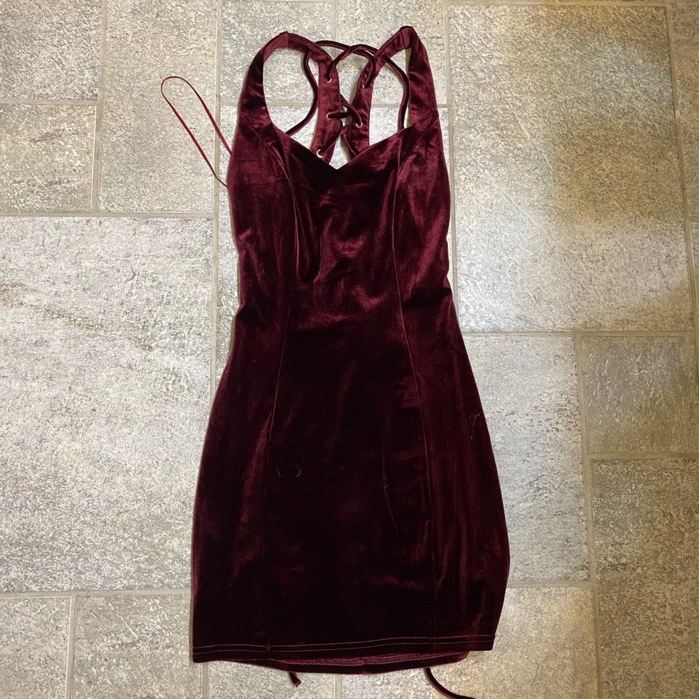 Velvet maroon dress size small